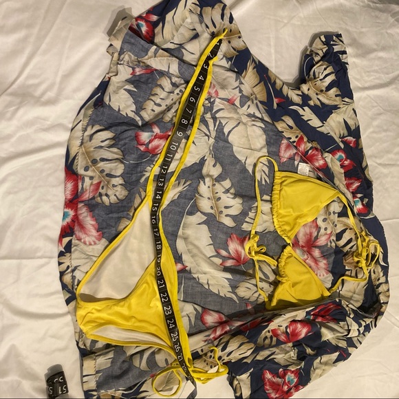 Little Yellow String Triangle Bikini Set - Picture 3 of 6